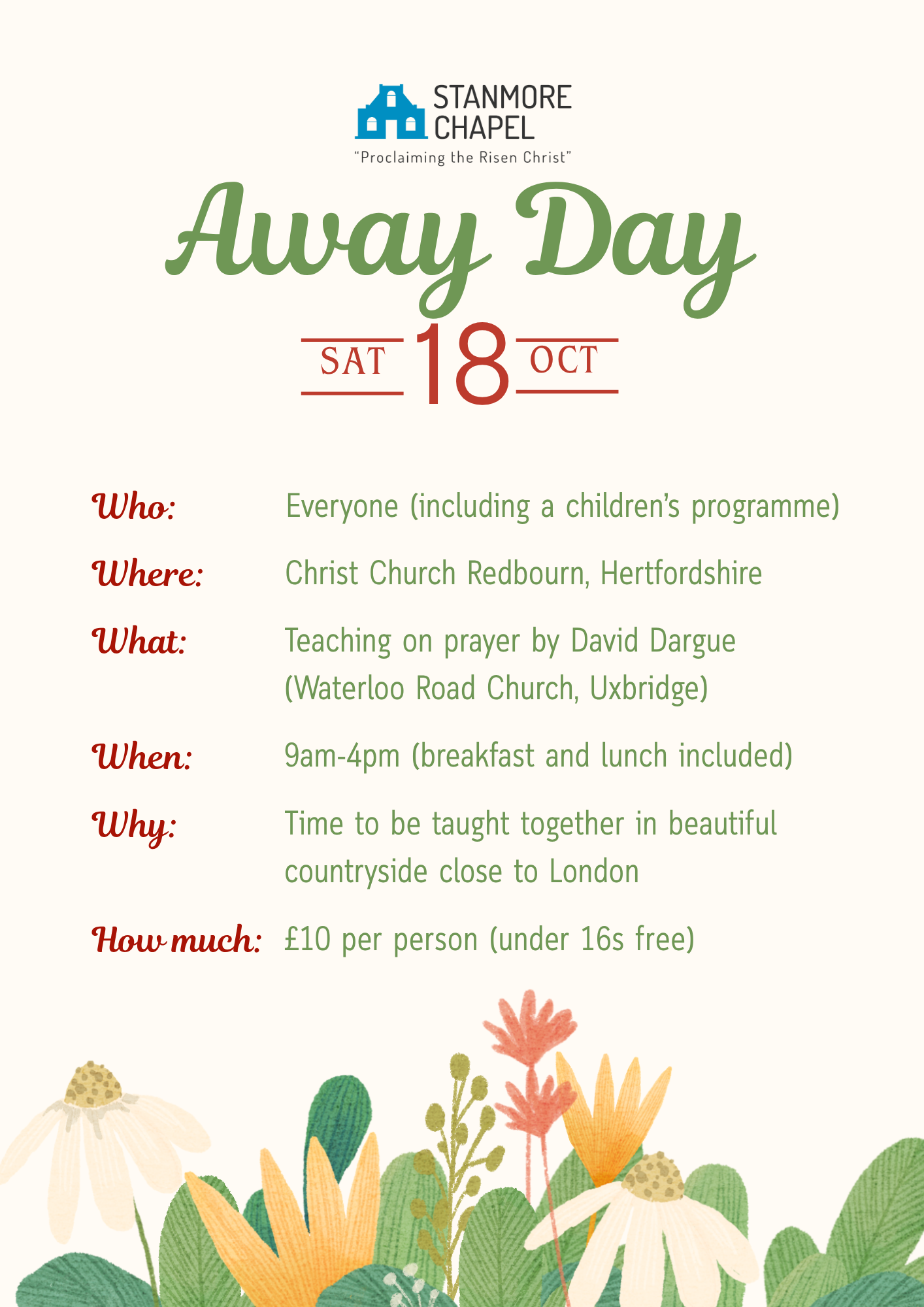 Church Day Away '25 flyer fron